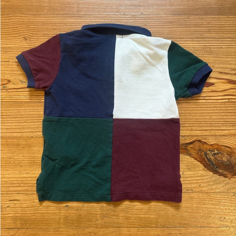 Polo Ralph Lauren navy green color block large pony short sleeve polo SIZE 3T - Picture 5 of 5